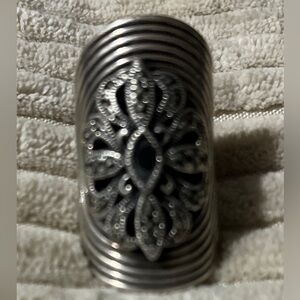 Heavy Vintage Sterling Silver Marquisette Ring